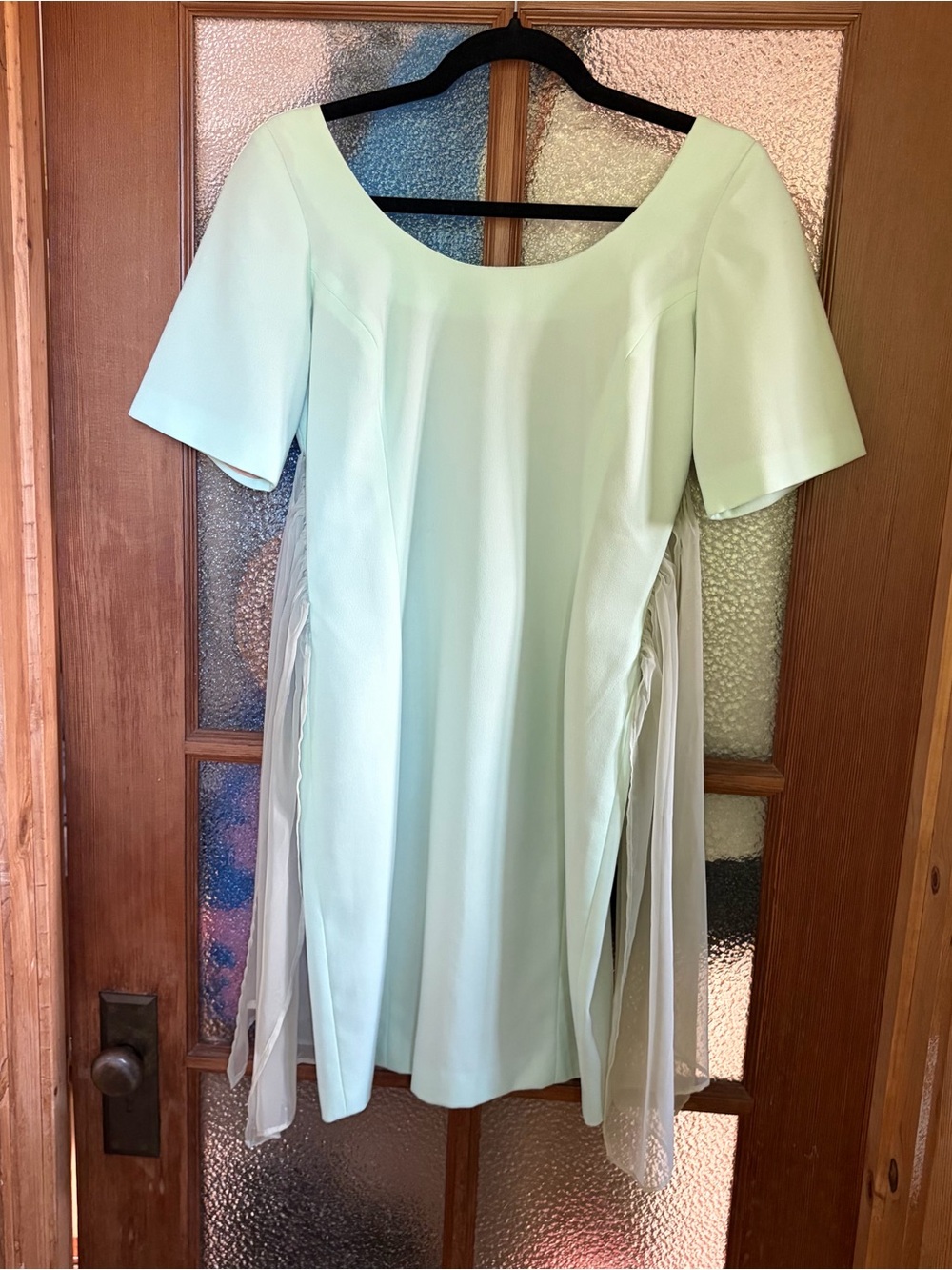 Mint Green Mini Dress with Sheer Side Panels